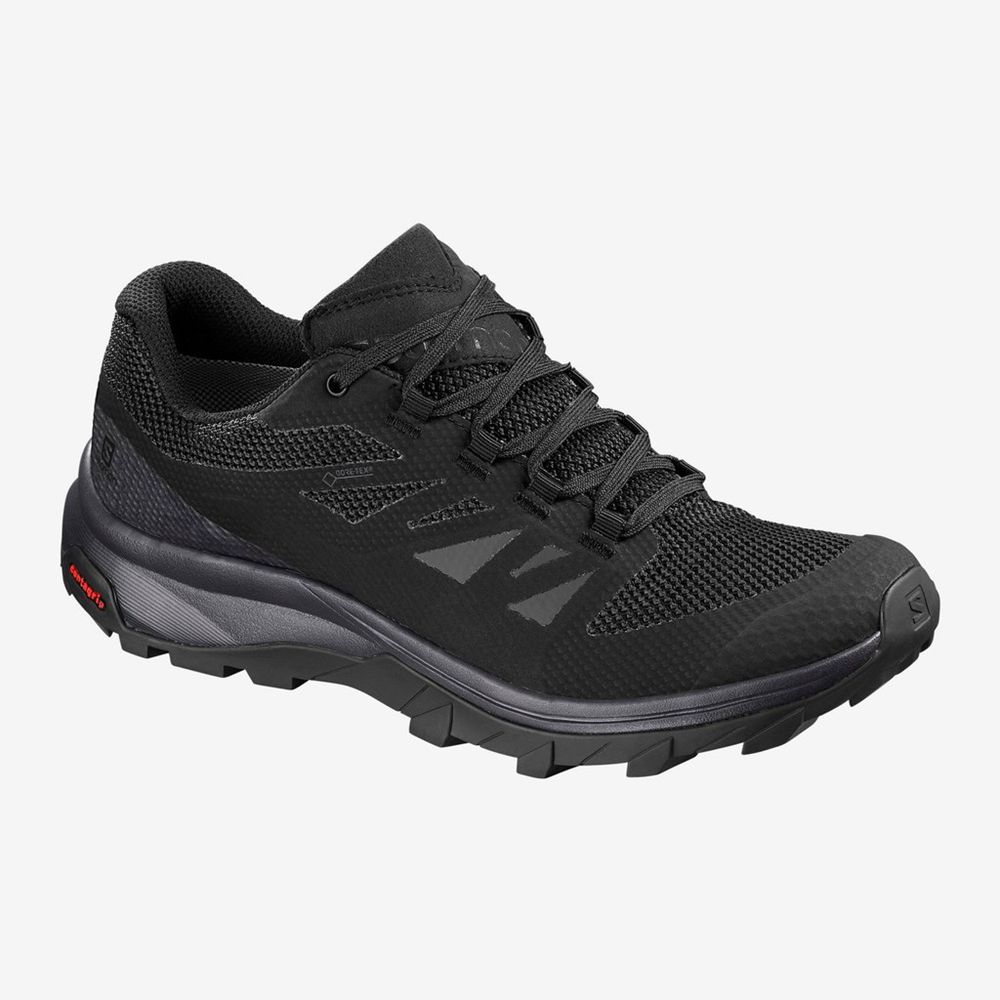 Salomon Israel OUTLINE GTX - Womens Hiking Shoes - Black (UGKC-63457)